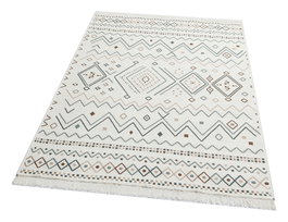 Conceptum Alfombra Ecológica Beige, Azul y Visón 80 x 300 cm